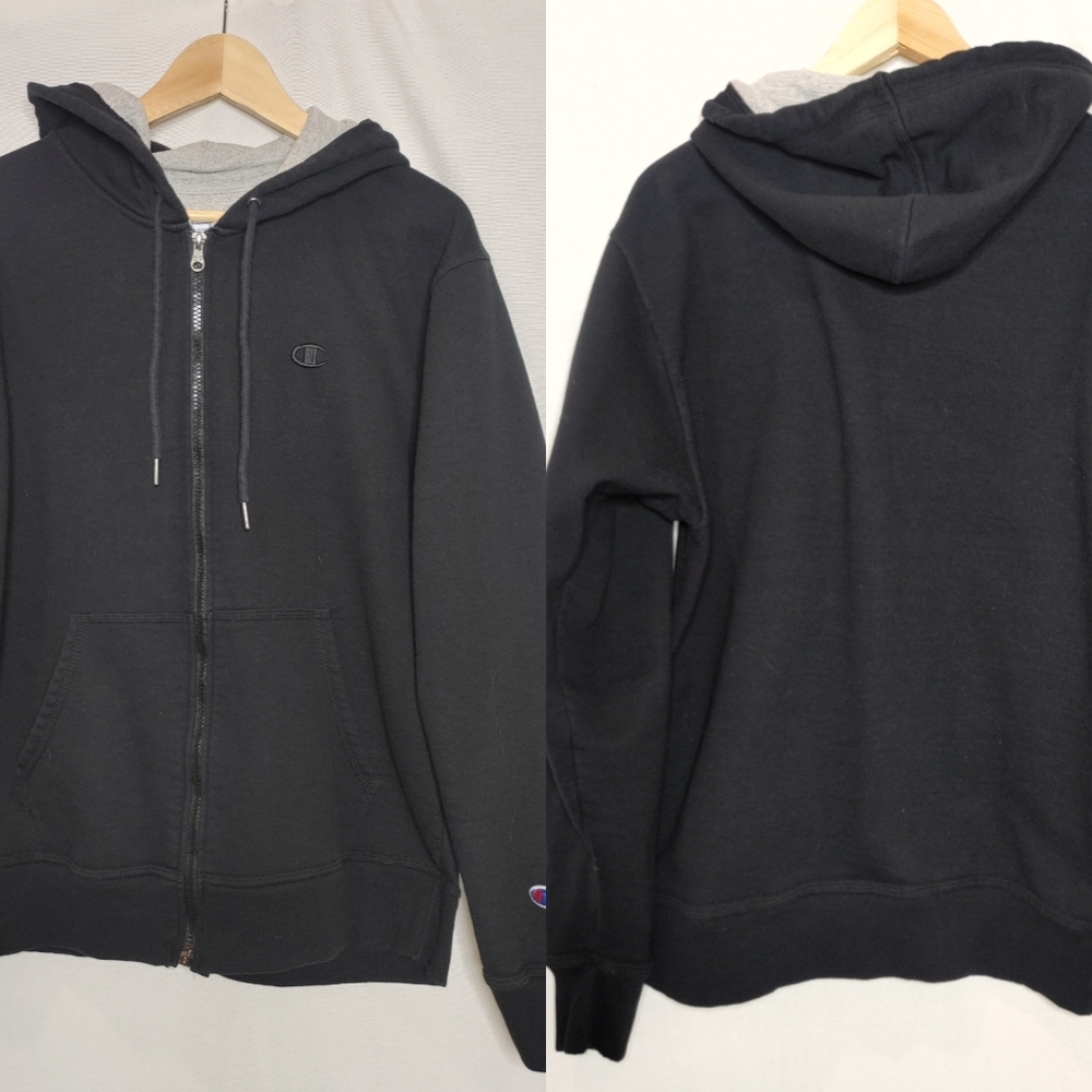 Champion Men's‎ Powerblend Fleece Zip Hoodie Full Zip Sweatshirt M Black M0609